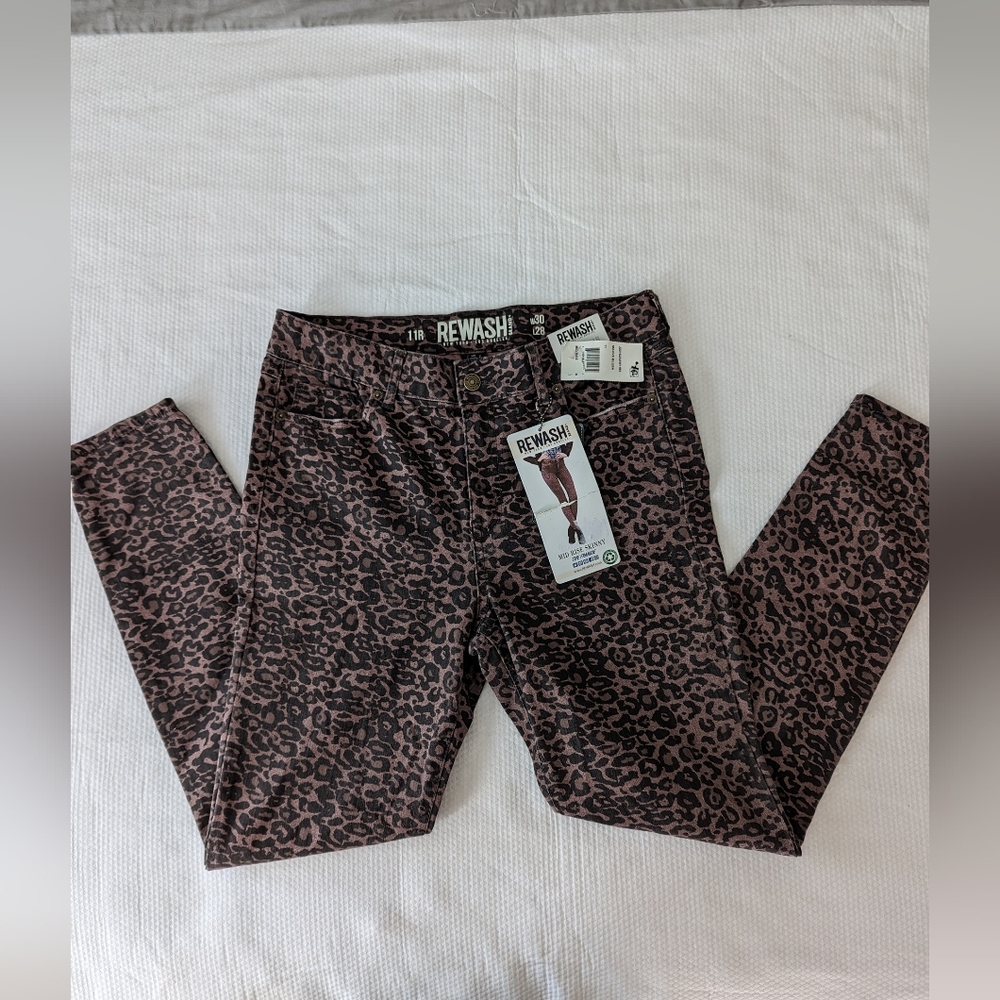 Rewash Designer animal print skinny jeans Jeggings Size 30.